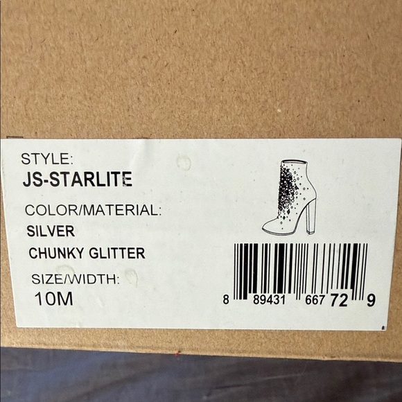 Jessica Simpson Sparkling Silver Heeled Boots - Picture 2 of 8